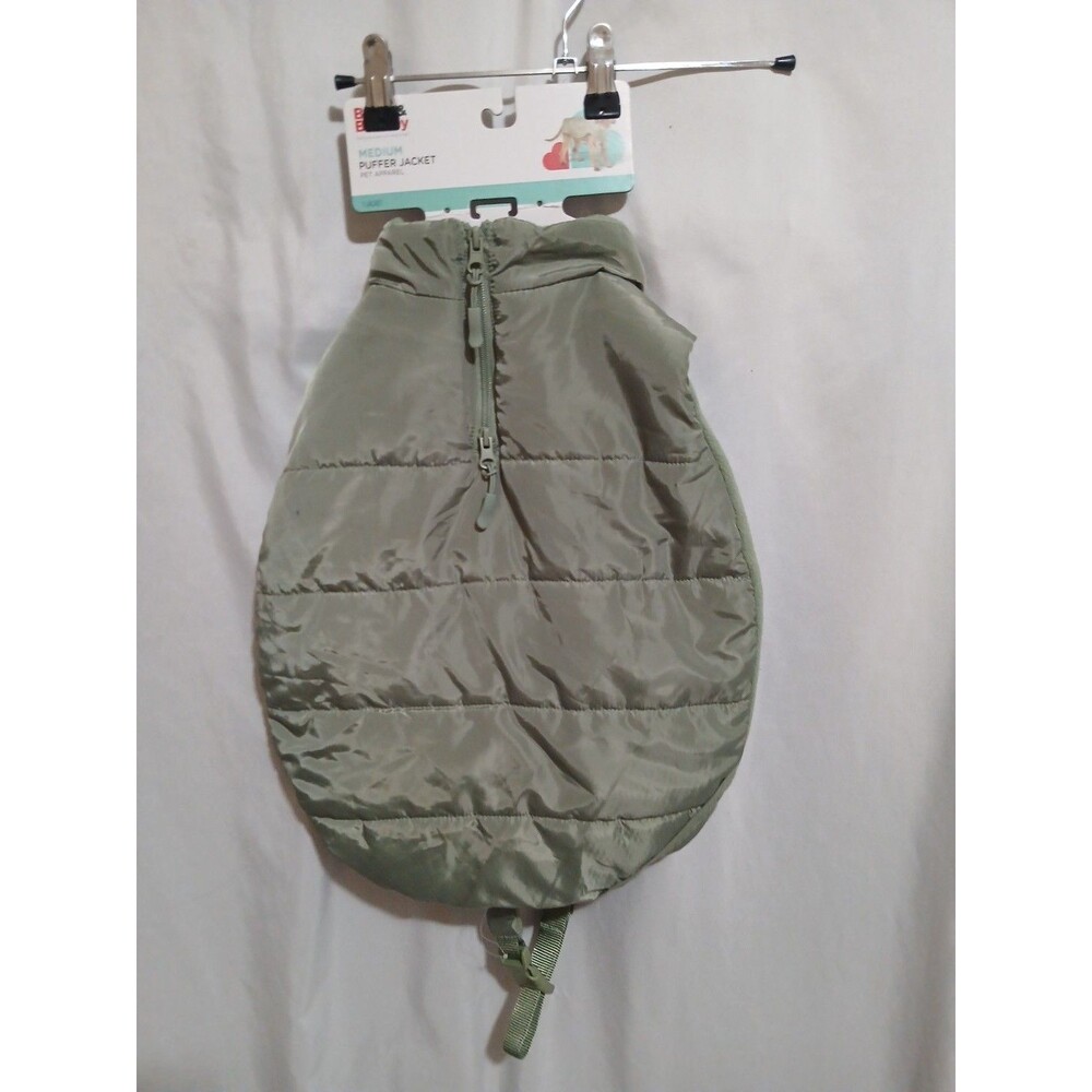 Boots & Barkley Dog Puffer Jacket with Buckle Med Green